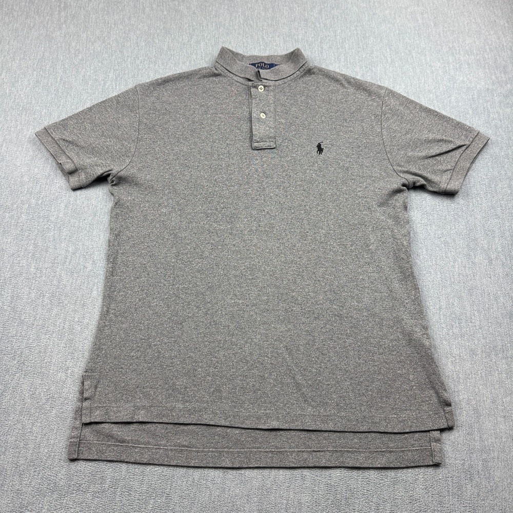 Polo Ralph Lauren Shirt Mens Small Gray Short Sleeve Pima Soft Cotton Polo Golf